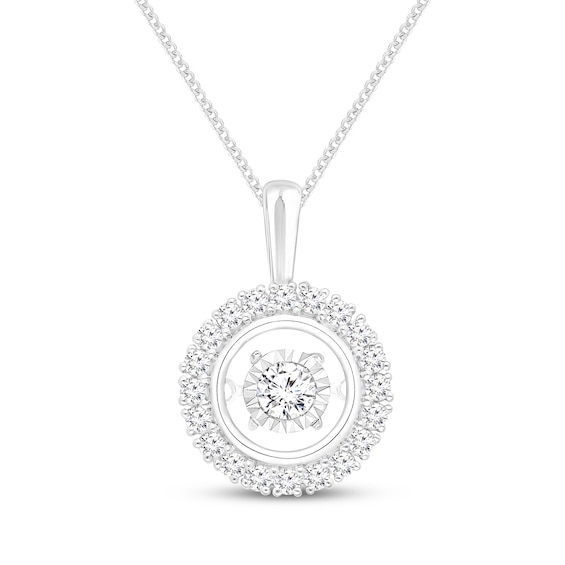 Unstoppable Love Diamond Halo Necklace 5/8 ct tw 10K White Gold 19"
