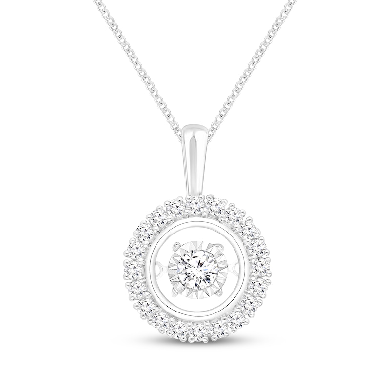 Main Image 1 of Unstoppable Love Diamond Halo Necklace 5/8 ct tw 10K White Gold 19&quot;