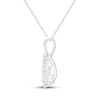 Thumbnail Image 3 of Unstoppable Love Diamond Halo Necklace 5/8 ct tw 10K White Gold 19&quot;