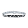 Thumbnail Image 1 of Men's Black Diamond Fork Link Bracelet 3-1/2 ct tw Sterling Silver 8.5&quot;