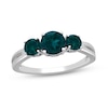 Thumbnail Image 1 of Lab-Created Emerald Three-Stone Ring Sterling Silver