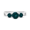 Thumbnail Image 3 of Lab-Created Emerald Three-Stone Ring Sterling Silver