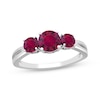 Thumbnail Image 1 of Lab-Created Ruby Three-Stone Ring Sterling Silver