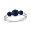 Thumbnail Image 1 of Blue Lab-Created Sapphire Three-Stone Ring Sterling Silver