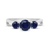 Thumbnail Image 3 of Blue Lab-Created Sapphire Three-Stone Ring Sterling Silver