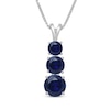 Thumbnail Image 1 of Blue Lab-Created Sapphire Graduated Three-Stone Necklace Sterling Silver 18&quot;