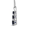 Thumbnail Image 2 of Blue Lab-Created Sapphire Graduated Three-Stone Necklace Sterling Silver 18&quot;