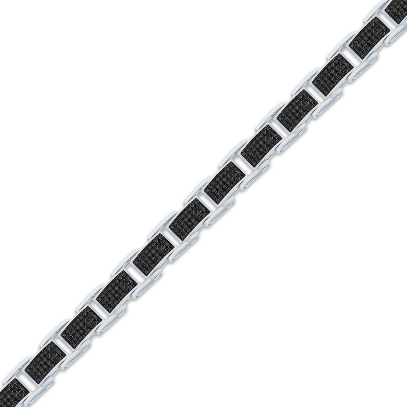 Main Image 2 of Men's Black Diamond Bracelet 6-5/8 ct tw Sterling Silver 8.5&quot;