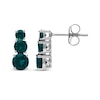 Thumbnail Image 2 of Lab-Created Emerald Graduated Three-Stone Earrings Sterling Silver