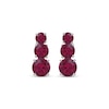 Thumbnail Image 1 of Lab-Created Ruby Graduated Three-Stone Earrings Sterling Silver