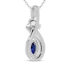 Thumbnail Image 3 of Oval-Cut Blue Lab-Created Sapphire & White Lab-Created Sapphire Swirl Necklace Sterling Silver 18&quot;