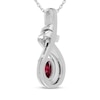 Thumbnail Image 3 of Oval-Cut Lab-Created Ruby & White Lab-Created Sapphire Swirl Necklace Sterling Silver 18&quot;