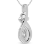 Thumbnail Image 3 of Oval-Cut White Lab-Created Sapphire Swirl Necklace Sterling Silver 18&quot;