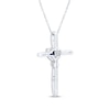 Thumbnail Image 2 of Heart-Shaped Blue Lab-Created Sapphire & White Lab-Created Sapphire Cross Necklace Sterling Silver 18"