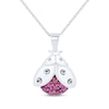 Thumbnail Image 1 of Lab-Created Ruby Ladybug Necklace Sterling Silver 18&quot;