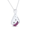 Thumbnail Image 2 of Lab-Created Ruby Ladybug Necklace Sterling Silver 18&quot;