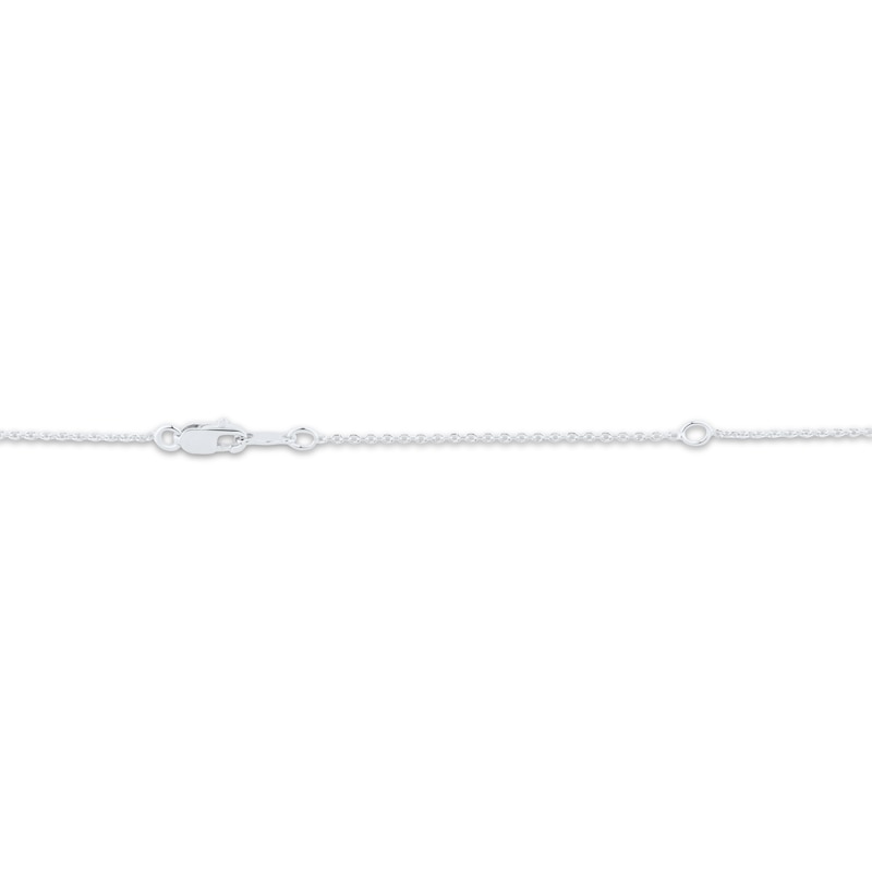 Main Image 4 of Emerald-Cut Lab-Created Ruby & White Lab-Created Sapphire Necklace Sterling Silver 18&quot;