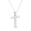 Thumbnail Image 3 of Lab-Created Ruby Cross Necklace Sterling Silver 18&quot;