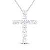 Thumbnail Image 1 of White Lab-Created Sapphire Cross Necklace Sterling Silver 18&quot;