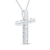 Thumbnail Image 2 of White Lab-Created Sapphire Cross Necklace Sterling Silver 18&quot;