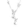 Thumbnail Image 2 of White Lab-Created Sapphire Butterfly Drop Necklace Sterling Silver 18&quot;