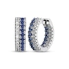 Thumbnail Image 0 of Blue & White Lab-Created Sapphire Huggie Hoop Earrings Sterling Silver