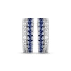 Thumbnail Image 1 of Blue & White Lab-Created Sapphire Huggie Hoop Earrings Sterling Silver