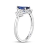 Thumbnail Image 1 of Pear-Shaped Blue Lab-Created Sapphire & White Lab-Created Sapphire Ring Sterling Silver