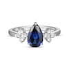 Thumbnail Image 2 of Pear-Shaped Blue Lab-Created Sapphire & White Lab-Created Sapphire Ring Sterling Silver