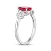 Thumbnail Image 1 of Pear-Shaped Lab-Created Ruby & White Lab-Created Sapphire Ring Sterling Silver