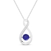 Thumbnail Image 0 of Blue & White Lab-Created Sapphire Twist Necklace Sterling Silver 18"