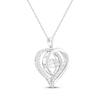 Thumbnail Image 2 of White Lab-Created Sapphire Heart Necklace Sterling Silver 18&quot;