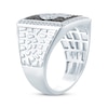 Thumbnail Image 2 of Men's Black & White Multi-Diamond Spade Wedding Band 3 ct tw 10K White Gold