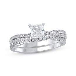 Princess-Cut Diamond Bridal Set 1 ct tw 18K White Gold