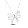 Thumbnail Image 3 of Pink & White Lab-Created Sapphire Bow Necklace Sterling Silver 18&quot;