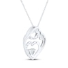 Thumbnail Image 2 of Heart-Shaped White Lab-Created Sapphire Mother & Child Heart Necklace Sterling Silver 18"