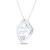 Thumbnail Image 2 of Heart-Shaped Pink & White Lab-Created Sapphire Mother & Child Heart Necklace Sterling Silver 18"