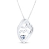 Thumbnail Image 2 of Heart-Shaped Blue & White Lab-Created Sapphire Mother & Child Heart Necklace Sterling Silver 18"