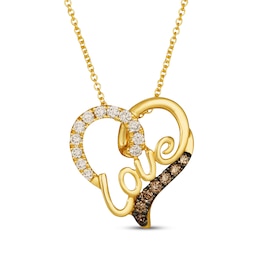 Le Vian Diamond &quot;Love&quot; Heart Necklace 1/3 ct tw 14K Honey Gold 20&quot;