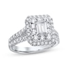 Thumbnail Image 1 of Emerald-Cut Diamond Double Halo Engagement Ring 1-3/4 ct tw 14K White Gold