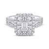 Thumbnail Image 4 of Emerald-Cut Diamond Double Halo Engagement Ring 1-3/4 ct tw 14K White Gold