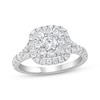 Thumbnail Image 1 of Multi-Diamond Cushion Halo Engagement Ring 1 ct tw 14K White Gold