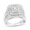 Thumbnail Image 1 of Multi-Diamond Double Cushion Halo Engagement Ring 3 ct tw 14K White Gold