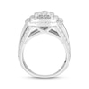 Thumbnail Image 3 of Multi-Diamond Double Cushion Halo Engagement Ring 3 ct tw 14K White Gold