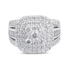 Thumbnail Image 4 of Multi-Diamond Double Cushion Halo Engagement Ring 3 ct tw 14K White Gold