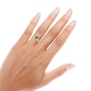 Thumbnail Image 2 of Cushion-Cut Lab-Created Emerald & White Lab-Created Sapphire Ring Sterling Silver