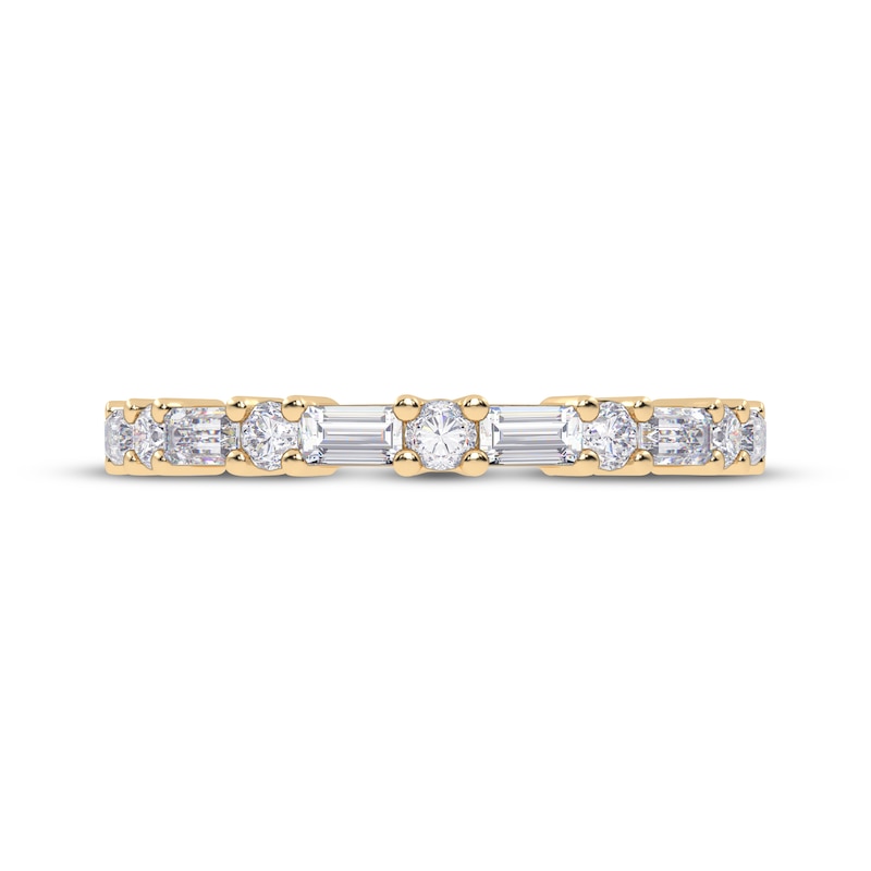 Main Image 3 of Baguette & Round-Cut Diamond Anniversary Ring 1/2 ct tw 14K Yellow Gold