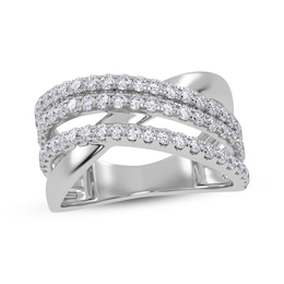 Diamond Multi-Row Crisscross Ring 1/2 ct tw 14K White Gold