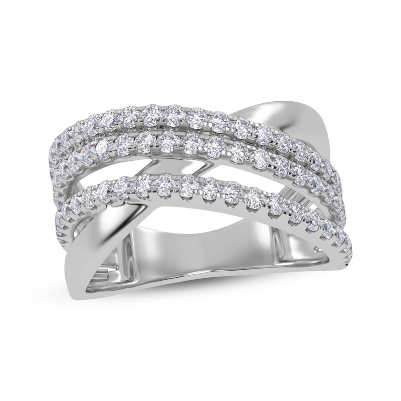 Main Image 1 of Diamond Multi-Row Crisscross Ring 1/2 ct tw 14K White Gold