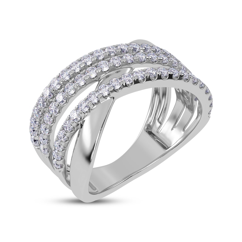 Main Image 2 of Diamond Multi-Row Crisscross Ring 1/2 ct tw 14K White Gold